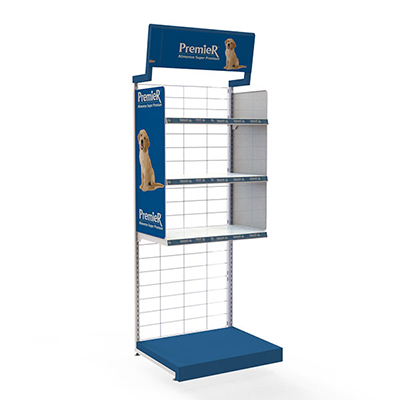 Display de Chão para exposição estratégica de produtos fabricada pela Promometal e melhor aproveitamento do espaço da loja do cliente.